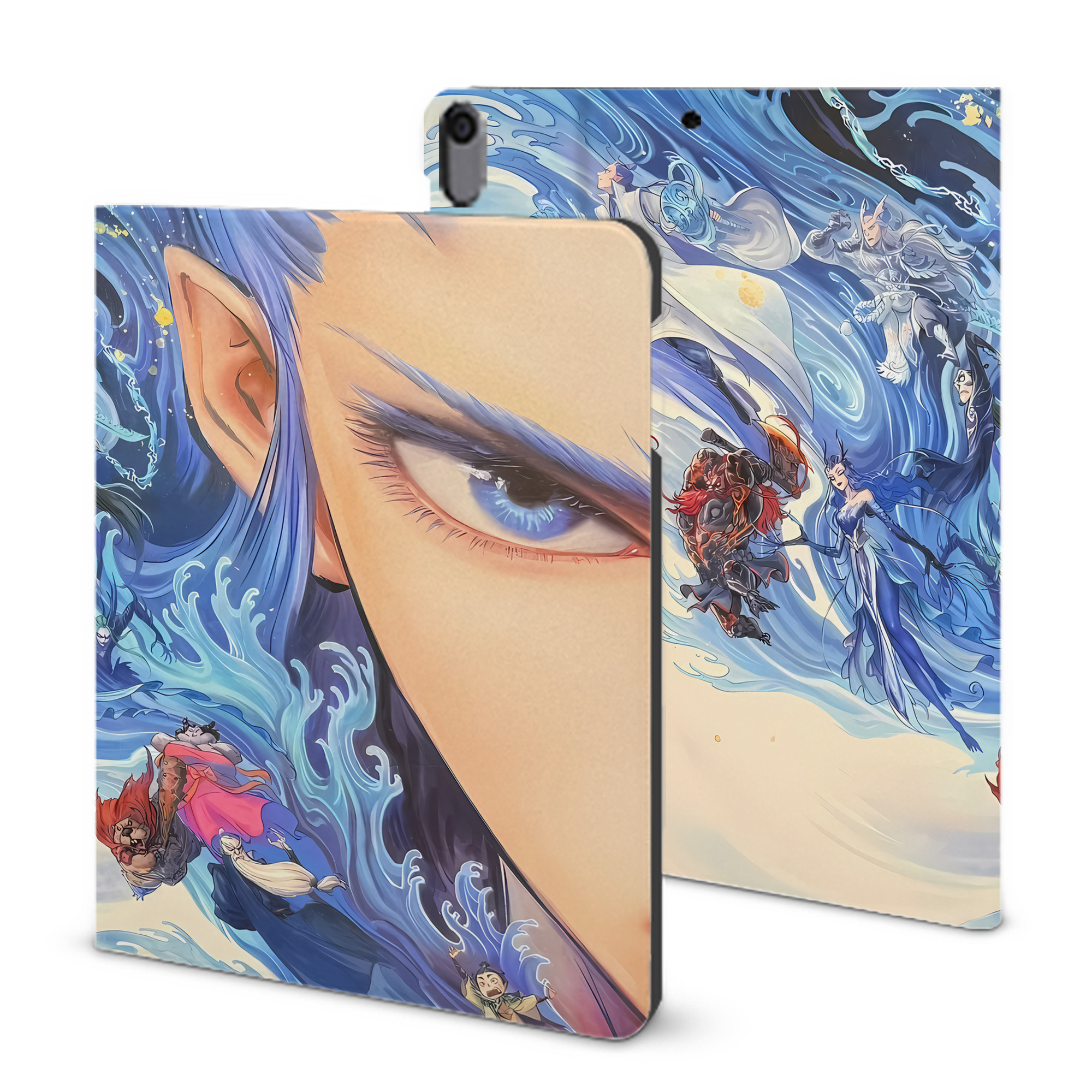 （画像用） Ne Zha 2 ナタ 魔童の大暴れ IPad ケース ブック型 PUレザー TPU 耐衝撃 軽量 薄型 ペン収納なし 全面保護 IPad 各モデル対応
